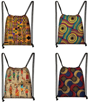 African Women Drawstring Bag Afro Girls Travel Bag Ladies Small Backpack Kids Bookbag Gift Storage Bags