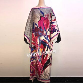 Afrika Kleding Maxi Jurken Elegante Vrouwen Bloemen Плать Boho Jurk Zomer Strand Lange Mouwen Avondfeest Zonnejurk 3