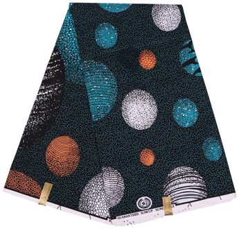 Afrikaanse Ankara Echte Echte Wax Wax Stof Planet Print Stof 6Yards  Set