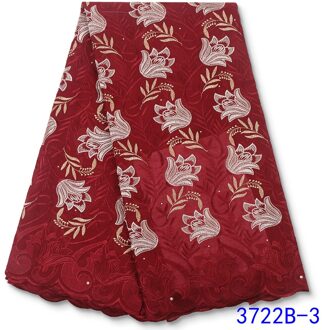 Afrikaanse Droge Kant Stof Katoen Kant Gaten Zwitserse Voile Kant In Zwitserland Voor Nigeriaanse Party Jurk YA3722B-7 afbeelding 3