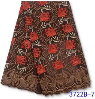 Afrikaanse Droge Kant Stof Katoen Kant Gaten Zwitserse Voile Kant In Zwitserland Voor Nigeriaanse Party Jurk YA3722B-7 afbeelding 7