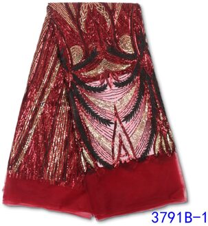 Afrikaanse Frans Pailletten Kant Stof Kant Voor Bruiloft Nigeriaanse Kant Stoffen Voor Vrouwen Naaien YA3791B-4 afbeelding 1