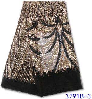 Afrikaanse Frans Pailletten Kant Stof Kant Voor Bruiloft Nigeriaanse Kant Stoffen Voor Vrouwen Naaien YA3791B-4 afbeelding 3
