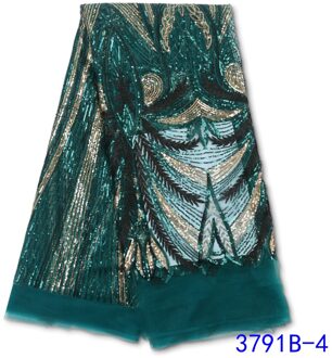 Afrikaanse Frans Pailletten Kant Stof Kant Voor Bruiloft Nigeriaanse Kant Stoffen Voor Vrouwen Naaien YA3791B-4 afbeelding 4