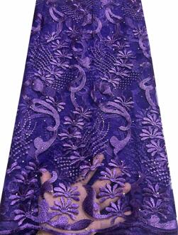Afrikaanse Kant Stof Franse Tule Kant Stof Trouwjurk Nigeriaanse Kant Stof Stenen 5 Yard Naaien VL90818 VLY112 AS PIC11