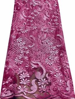 Afrikaanse Kant Stof Franse Tule Kant Stof Trouwjurk Nigeriaanse Kant Stof Stenen 5 Yard Naaien VL90818 VLY112 AS PIC12