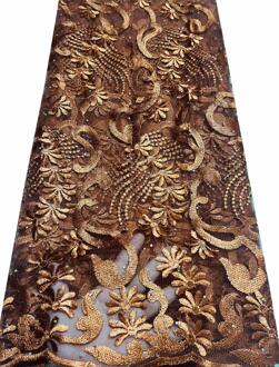 Afrikaanse Kant Stof Franse Tule Kant Stof Trouwjurk Nigeriaanse Kant Stof Stenen 5 Yard Naaien VL90818 VLY112 AS PIC14