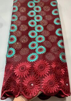 Afrikaanse Kant Stof Katoen Borduurwerk Zwitserse Tulle Kant Puur Katoen 5Yards Kant Stof VLL3952 Ui AS PIC1