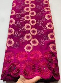 Afrikaanse Kant Stof Katoen Borduurwerk Zwitserse Tulle Kant Puur Katoen 5Yards Kant Stof VLL3952 Ui AS PIC3