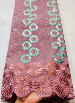 Afrikaanse Kant Stof Katoen Borduurwerk Zwitserse Tulle Kant Puur Katoen 5Yards Kant Stof VLL3952 Ui AS PIC9