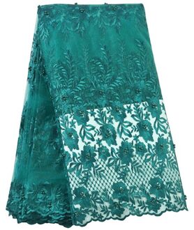 Afrikaanse Kralen Kant Stof Kant Nigeriaanse Kant Stof Allover Borduurwerk Tulle Franse Kant Voor Trouwjurk Groen