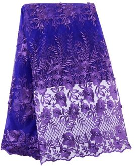 Afrikaanse Kralen Kant Stof Kant Nigeriaanse Kant Stof Allover Borduurwerk Tulle Franse Kant Voor Trouwjurk Paars