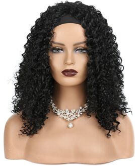 Afro Krullend Hoofdband Pruik Voor Zwarte Vrouwen Synthetische Water Wave Natuurlijke Haar Vrouwen Hoofdband Pruik