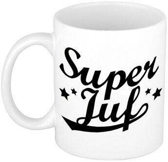 Afscheidscadeau Super juf beker / mok bedankt 300 ml - feest mokken Multikleur