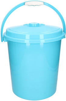 afsluitbare afvalemmer met deksel - blauw - 21 liter - kunststof - luier emmer