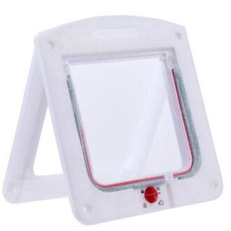 Afsluitbare Hond Kat Kitten Deur Beveiliging Flap Deur Plastic Dier Kleine Kat Hond Poort Deur Dierbenodigdheden wit