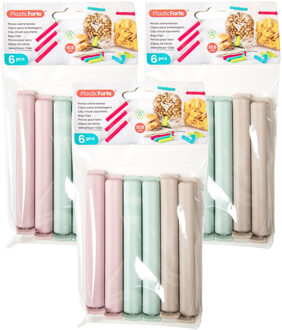 Afsluitclips / vershoudclips - 18x - 10 cm - keuken/voedsel zakjes afsluiten - Vershoud klemmen