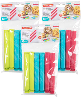 Afsluitclips / vershoudclips - 18x - 10 cm - keuken/voedsel zakjes afsluiten - Vershoud klemmen