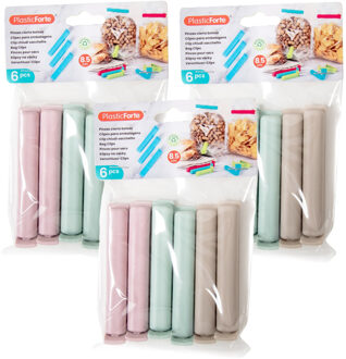 Afsluitclips / vershoudclips - 18x - 8 cm - keuken/voedsel zakjes afsluiten - Vershoud klemmen