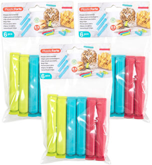 Afsluitclips / vershoudclips - 18x - 8 cm - keuken/voedsel zakjes afsluiten - Vershoud klemmen