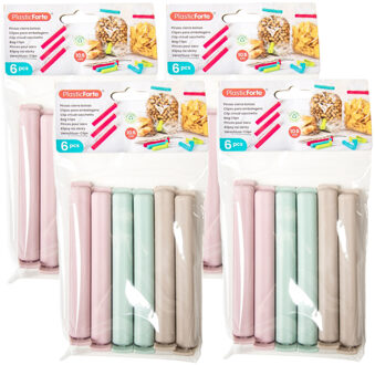 Afsluitclips / vershoudclips - 24x - 10 cm - keuken/voedsel zakjes afsluiten - Vershoud klemmen