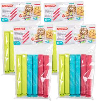 Afsluitclips / vershoudclips - 24x - 10 cm - keuken/voedsel zakjes afsluiten - Vershoud klemmen