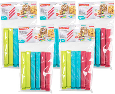 Afsluitclips / vershoudclips - 30x - 10 cm - keuken/voedsel zakjes afsluiten - Vershoud klemmen