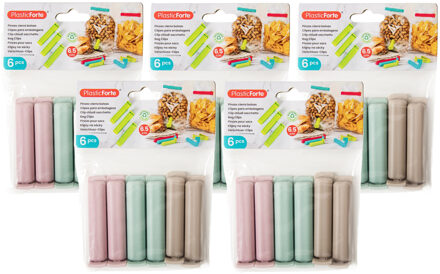 Afsluitclips / vershoudclips - 30x - 6 cm - keuken/voedsel zakjes afsluiten - Vershoud klemmen