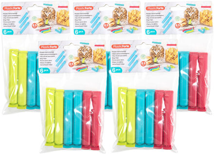 Afsluitclips / vershoudclips - 30x - 8 cm - keuken/voedsel zakjes afsluiten - Vershoud klemmen