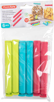 Afsluitclips / vershoudclips - 6x - 10 cm - keuken/voedsel zakjes afsluiten - Vershoud klemmen