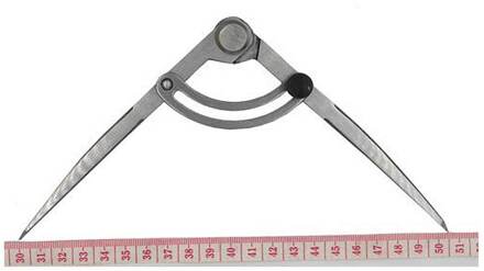 Afstand Kompas Verstelbare Lederen Craft Roterende Tool Kraspen Diy Edge Creaser Stitch Vleugel Divider Cross Lijn Kompassen B99 Span 150mm