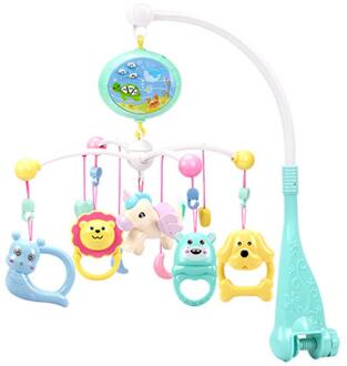 Afstandsbediening Baby Bed Bel Baby Musical Crib Mobile Met Projector En Muziekdoos Bed Bel Opknoping Rammelaars blauw