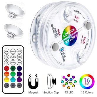 Afstandsbediening Gekleurde Led Duiken Licht 16 Kleuren Bad Zwembad Dompelpompen Lichten IP68 Waterdichte Vijver Onderwater Licht