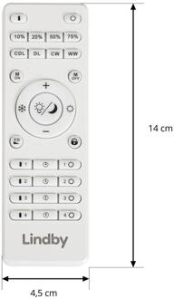 afstandsbediening Lumaro, wit, lengte 14 cm