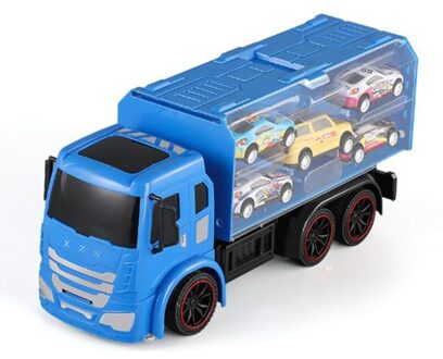Afstandsbediening Opslag Techniek Voertuig Gesimuleerde Vracht Auto Met Licht Usb Opladen Kinderen Creatief Speelgoed Rc Truck Blauw