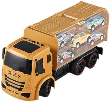 Afstandsbediening Opslag Techniek Voertuig Gesimuleerde Vracht Auto Met Licht Usb Opladen Kinderen Creatief Speelgoed Rc Truck geel