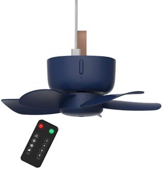 Afstandsbediening Timing Usb Aangedreven Plafond Ventilator Lucht Koeler 4 Speed Usb Ventilator Voor Bed Camping Outdoor Opknoping Camper Tenten hanger Fan Blauw