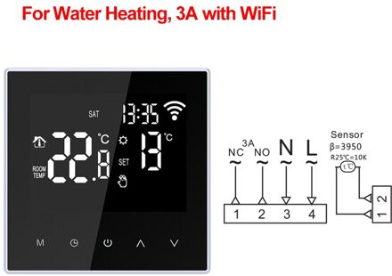 Afstandsbediening Tuya Wifi Slimme Thermostaat, Elektrische Vloerverwarming Water/Gas Boiler Temperatuur Ondersteuning Voice Control WiFi 3A Water