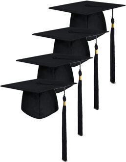 Afstudeer/geslaagd hoedje - 12x - zwart - diploma uitreiking - examen gehaald