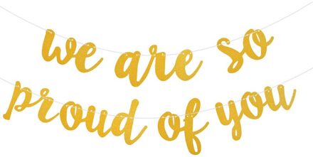 Afstuderen Banners Goud Papier Brief Vlaggen Bunting Papier Guirlande Voor Gratuation Party Decoratie Congrats Grad Gefeliciteerd C01 proud of you