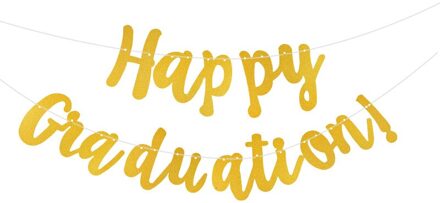 Afstuderen Banners Goud Papier Brief Vlaggen Bunting Papier Guirlande Voor Gratuation Party Decoratie Congrats Grad Gefeliciteerd C02 happy graduation