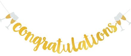 Afstuderen Banners Goud Papier Brief Vlaggen Bunting Papier Guirlande Voor Gratuation Party Decoratie Congrats Grad Gefeliciteerd C04 congratulations