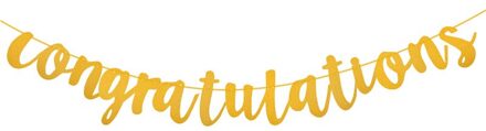 Afstuderen Banners Goud Papier Brief Vlaggen Bunting Papier Guirlande Voor Gratuation Party Decoratie Congrats Grad Gefeliciteerd C06 congratulations