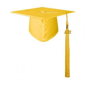 Afstuderen Hoed Unisex Decoratieve Polyester Volwassen Afstuderen Kwastje Cap Voor Bachelor geel