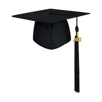 Afstuderen Hoed Unisex Decoratieve Polyester Volwassen Afstuderen Kwastje Cap Voor Bachelor zwart