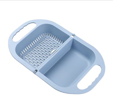 Aftappen Mand Opvouwbare Vergiet Opvouwbare Keuken Opbergtas Mand Groenten En Fruit Mand Vouwen Filter blauw