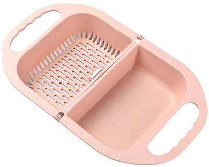 Aftappen Mand Opvouwbare Vergiet Opvouwbare Keuken Opbergtas Mand Groenten En Fruit Mand Vouwen Filter roze