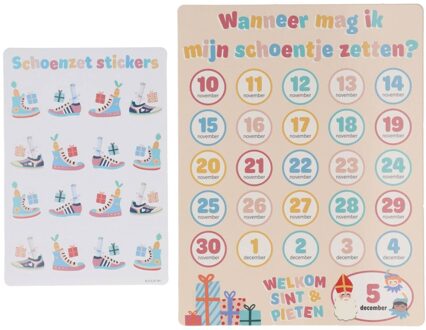 Aftelkalender Sint & Piet Cartoon Multikleur - Print