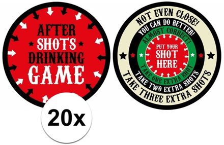 After shots drankspel op bierviltje 20x Multi