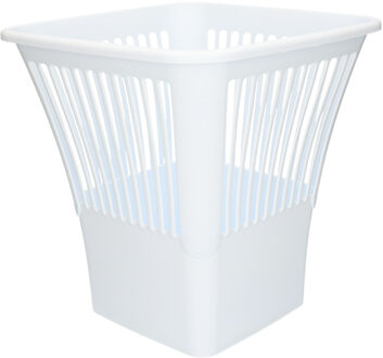 Afvalbak/vuilnisbak/kantoor prullenbak - plastic - wit - 30 cm